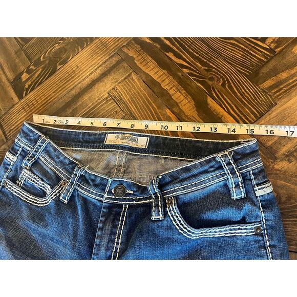 Rock & Roll Mid Rise Trouser Jean Women 29x30 Western Cowgirl Country Y2K Stitch - Picture 4 of 11